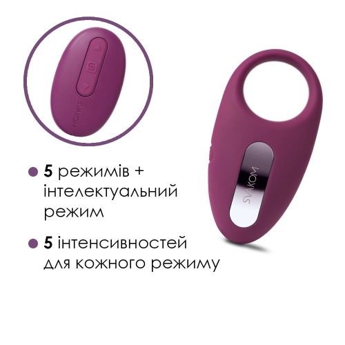 Ерекційне фіброкільце для пеніса фіолетове Svakom (Сваком) Winni - 3