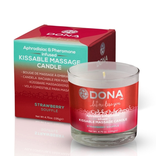 Свеча для массажа с ароматом клубничного суфле DONA Kissable 125 мл - 1