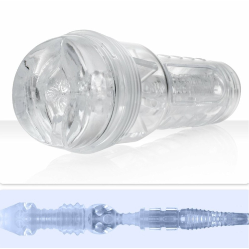 Мастурбатор у колбі анус із кібершкіри прозорого кольору Fleshlight Ice Butt Crystal - 1