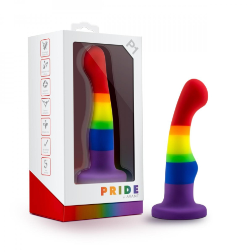 Фалоімітатор не реалістичний на присосці райдужний Blush Pride довжина 130 мм - 5