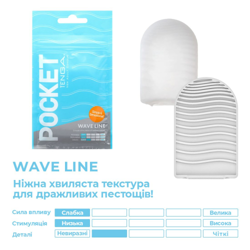 Мастурбатор яйце для чоловіків TENGA Тенга Pocket Wave Line - 3