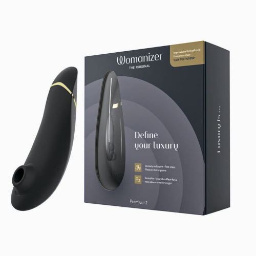 Вакуумный клиторальный массажер черный Womanizer Premium 2 - 1