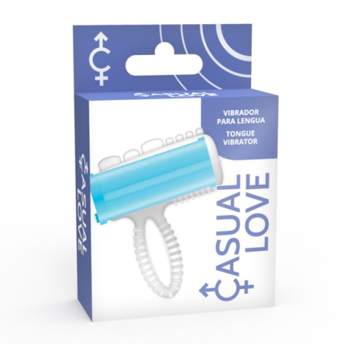 Эрекционное виброкольцо на член голубое Casual Love Ring Tongue Vibrating - 3
