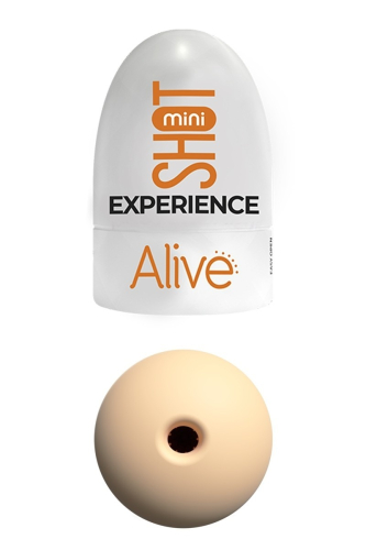 Карманный мастурбатор для мужчин бежевый Alive Mini Shot Experience - 1