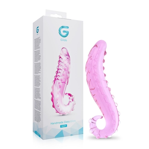 Стеклянный фаллоимитатор в форме щупальца розовый Gildo No. 34 Tentacle Glass Dildo - 8