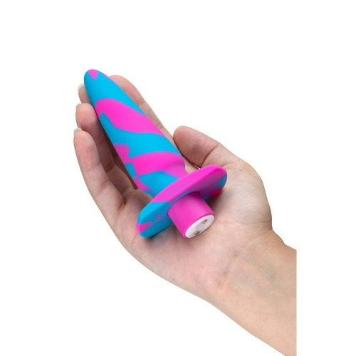 Анальний віброплаг рожево-блакитний Avant Vibrotize Fuchsia - 4