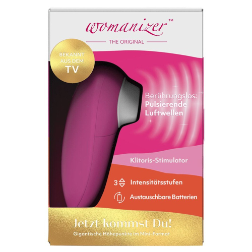 Вакуумный вибратор для клиторальной стимуляции розового цвета Womanizer Mini Red Wine - 8