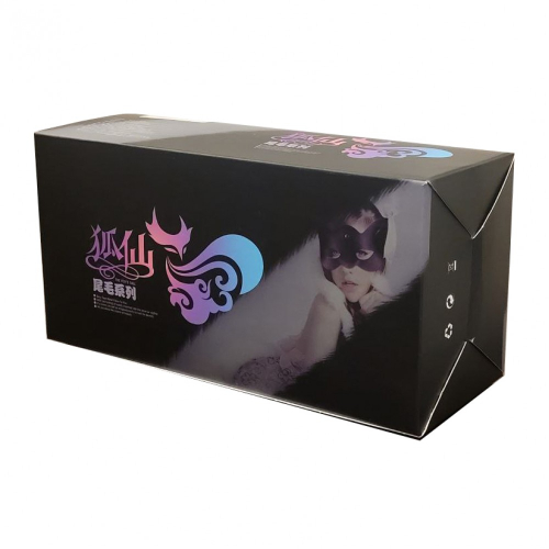 Анальная вибропробка черного цвета с белым хвостом и пультом ДУ Loveshop White - 7