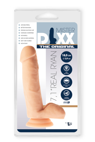 Фаллоимитатор реалистичный на присоске бежевый MR. DIXX REAL RYAN 7.1INCH DILDO - 2