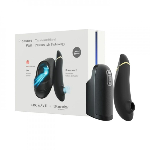 Набір секс іграшок Arcwave Ion+Premium 2 для пари чорного кольору Womanizer Pleasure Pair - 1
