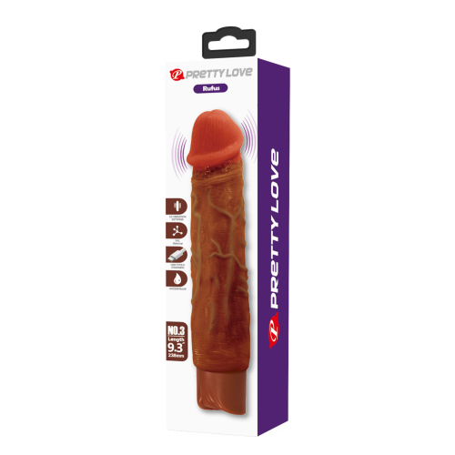 Вибратор реалистик коричневый Lybaile Pretty Love Rufus Realistic Vibrating Dildo - 11