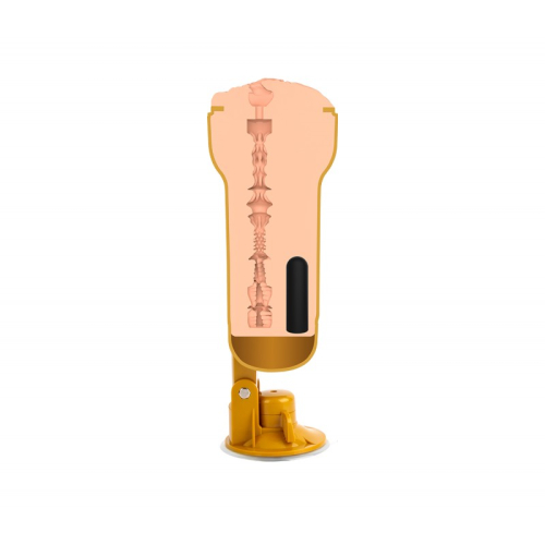 Мастурбатор для мужчин Вагина в колбе и на присоске с вибрацией Chisa Holly Realistic Vagina Cup - 3