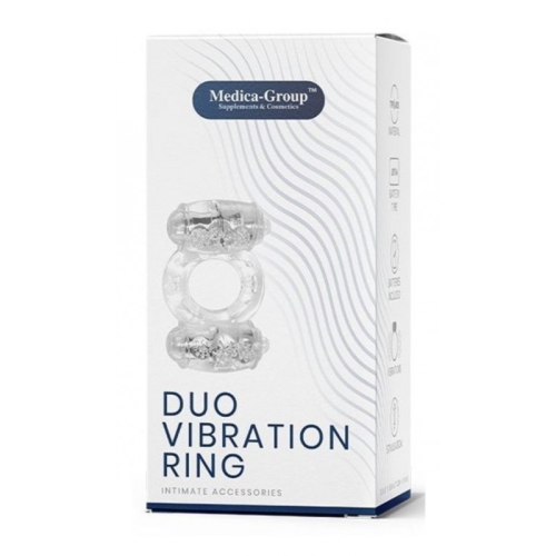 Ерикційне кільце з вібрацією прозоре Duo Vibration Ring - 1