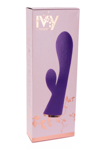 Вібратор вагінальний з кліторальним відростком фіолетовий Toy Joy IVY - 8