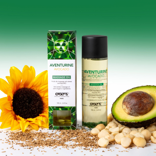 Масажне масло з авантюрином EXSENS Aventurine Avocado 100мл - 5