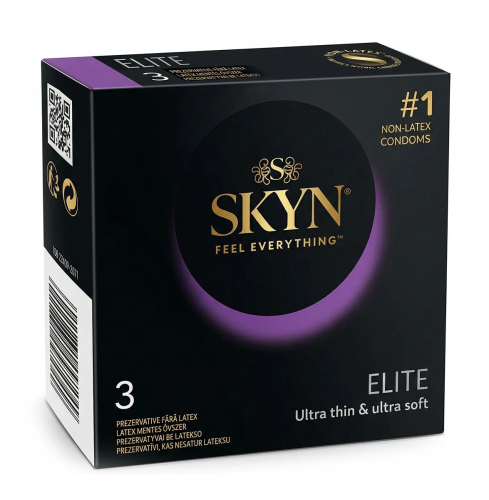 Презервативы ультратонкие полиизопреновые SKYN ELITE 3 штуки - 1