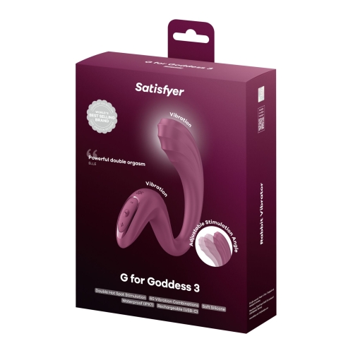 Вагинально-клиторальный вибратор красный Satisfyer G for Goddess 3 Wine Red 2 мотора - 6