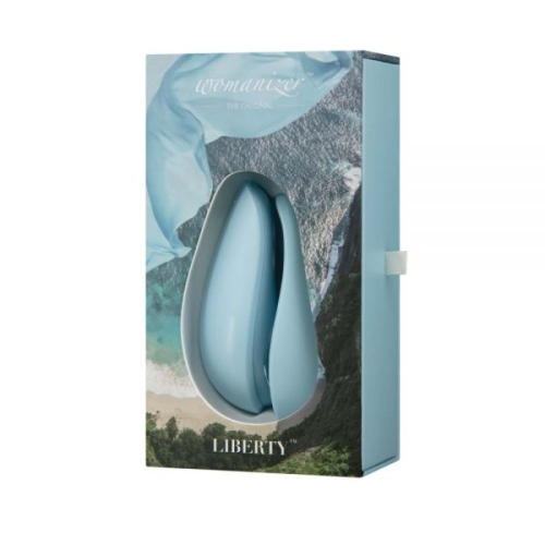 Безконтактний вакуумний масажер для клітора блакитний Womanizer Liberty - 1