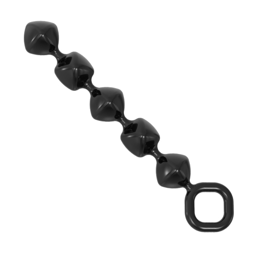 Анальні намисто каменеподібної форми чорні Meleon Magic Cube Anal Beads - 6