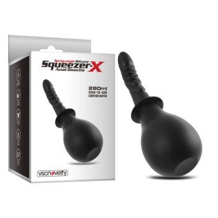Анальний душ силіконовий чорного кольору Vscnovelty Squeezer-X 280 мл