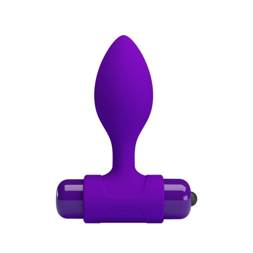 Анальна вібропробка T-подібна фіолетова LYBAILE Vibra Butt Plug - 3