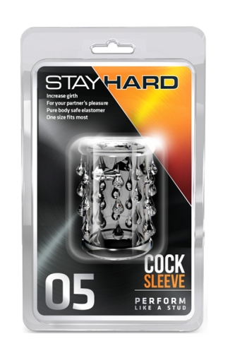 Силіконова насадка на пеніс з пухирцями прозора STAY HARD - 2