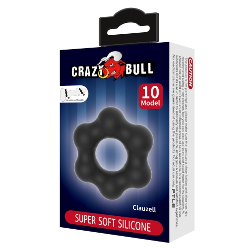 Ерекційне кільце на член чорне LYBAILE Crazy Bull №10 CLAUZELL Super Soft - 7