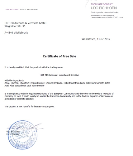 Органический лубрикант с Экстрактом алоэ вера на водной основе Hot Bio Lube Sensitive 50 мл - 3