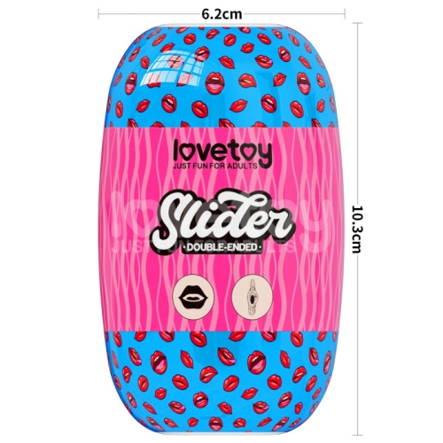 Двухсторонний мастурбатор в колбе Ротик и Вагина телесного цвета Lovetoy - 2