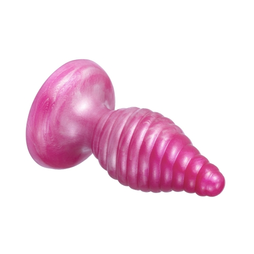 Анальна пробка на присосці ребриста рожева SilexD Fantasy Cherry Plug розмір M - 2