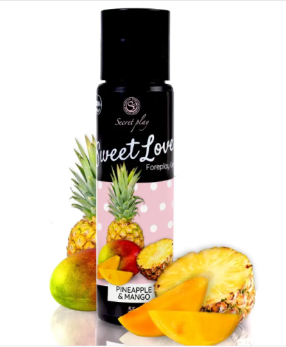 Оральний лубрикант на кремоподібній основі зі смаком манго та ананасу Secret Play Sweet Love Mango &amp;amp; Pineapple Gel 60 мл - 1