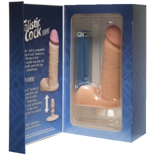 Фаллоимитатор 15,7 см/4,3 см ультрареалистичный на присоске Doc Johnson The Realistic Cock 6 inch White - ULTRASKYN Антибактериальный - 4