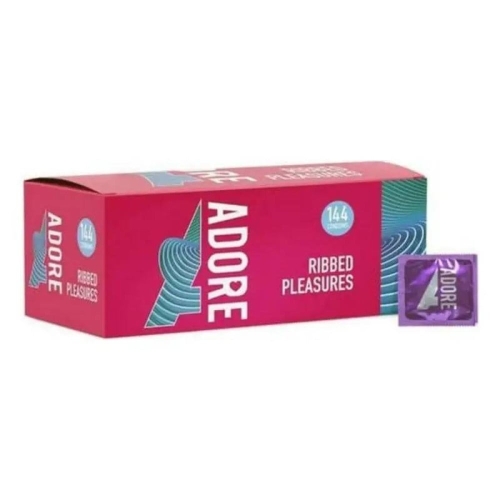 Презерватив суперпрочный из натурального латекса Pasante Adore Ribbed Pleasure 52 мм 1 штука - 2