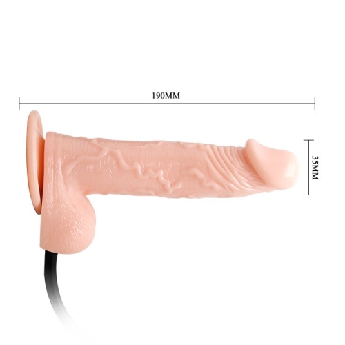 Фалоімітатор 14,5 см/3,5 см реалістичний розширюється на присоску Inflatable realistic cock з грушею - 6