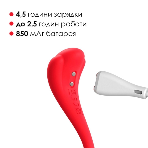Віброяйце з ребристою поверхнею з керуванням зі смартфона червоного кольору Svakom Phoenix Neo 2 - 5