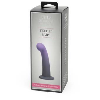 Дилдо змінює колір на присоску силіконовий Feel it Baby Fifty Shades Of Grey - 3