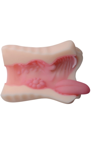 Мастурбатор ротик телесного цвета Xise Mini mouth tongue - 6