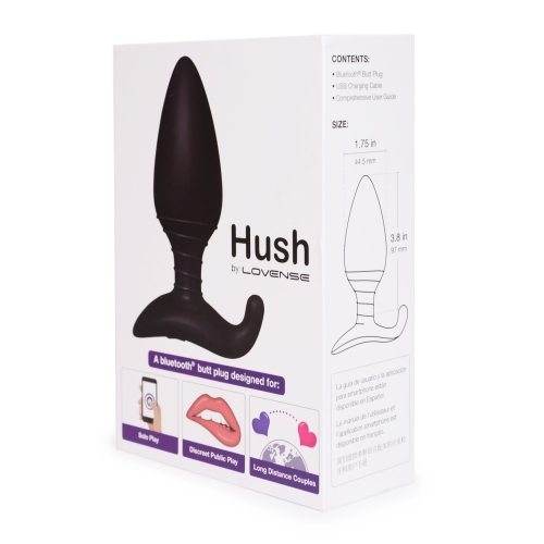 Анальна смарт вібропробка чорна Lovense Hush розмір L - 7