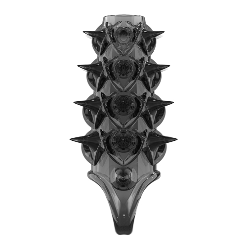 Стимулююча насадка на член із шипами чорна Meleon - Thrust Locking Sleeve - 4