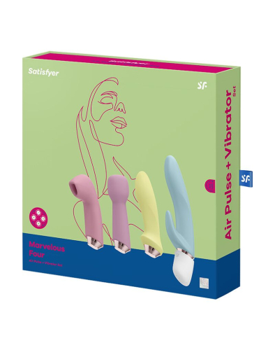 Подарочный набор секс игрушек для женщин 4 предмета разных цветов Satisfyer Marvelous Four - 6