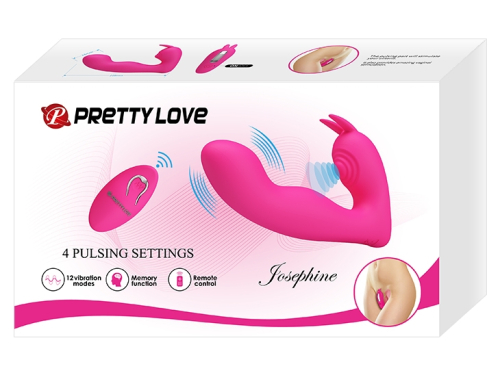 Мультифункціональний вібратор для точки G на пульті ДУ рожевий Pretty Love Josephine Magenta - 9