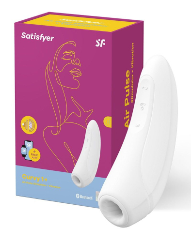 Вакуумный клиторальный стимулятор Satisfyer Curvy 1+ White - 7