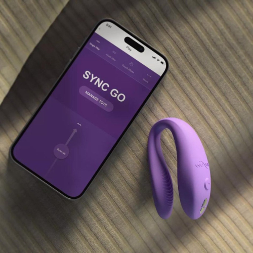 Смарт вибратор для пар силиконовый фиолетового цвета We Vibe Sync Go Light - 15