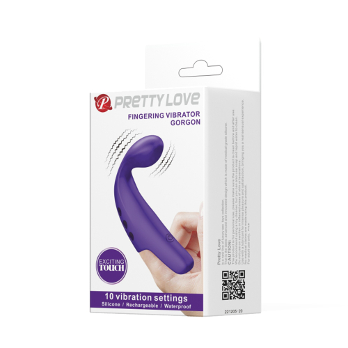 Вібронасадка на палець для клітора фіолетова Lybaile Pretty Love Fingering Vibrator Gorgon - 11