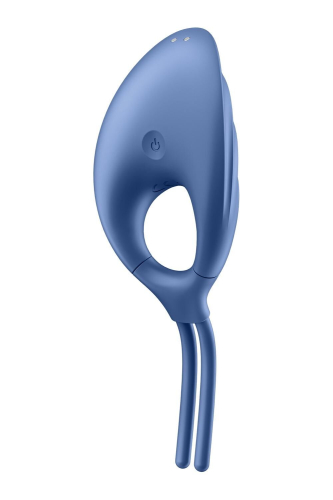 Эрекционное виброкольцо для пениса синего цвета Satisfyer Swordsman - 2