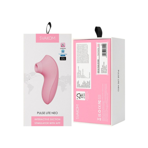 Вакуумний стимулятор для клітора рожевого кольору Svakom Pulse lite neo pale rosette - 8