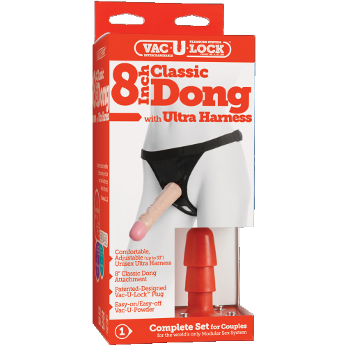 Страпон с реалистичной венозной поверхностью Doc Johnson Vac-U-Lock - 8 Inch Classic Dong Ultra Harness - 2