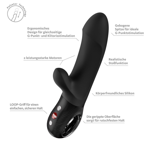 Пульсатор для точки G із кліторальним відростком чорний Fun Factory Bi Stronic Embrace - 8