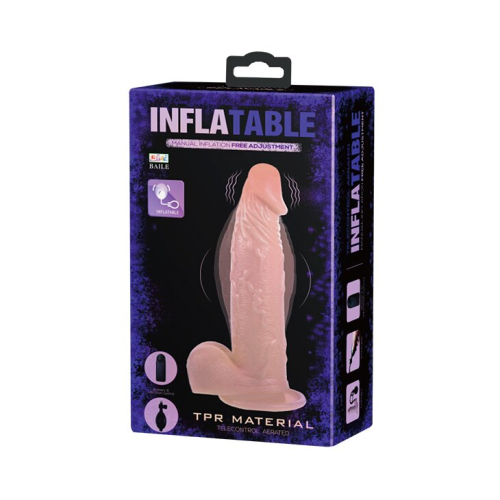 Розширюється реалістичний вібратор на присоску з підкачкою INFLATABLE - 11
