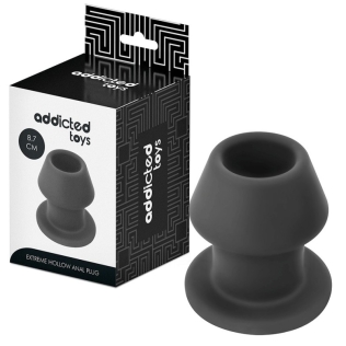 Анальная пробка с отверстием силиконовая черная Extreme Hollow Anal Plug